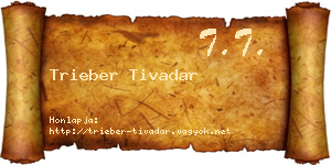 Trieber Tivadar névjegykártya